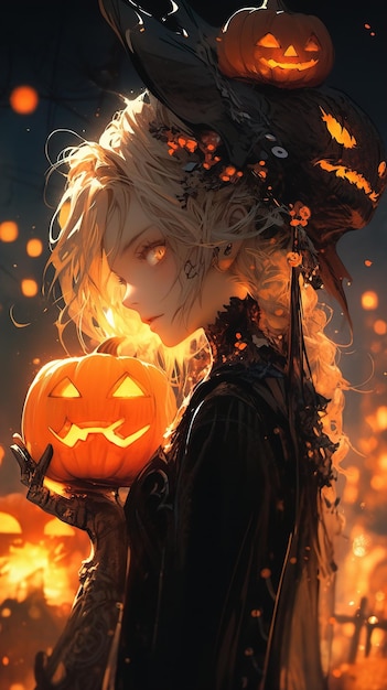 the girl with the pumpkin