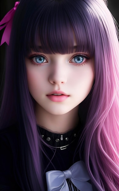 The girl with the purple hair