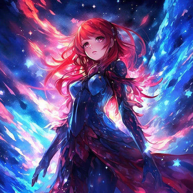 Colorful Girl with Aurora + WallpaperEngine by SirBSpeciaaL on DeviantArt