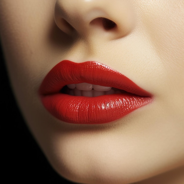 Foto ragazza con il rossetto rosso