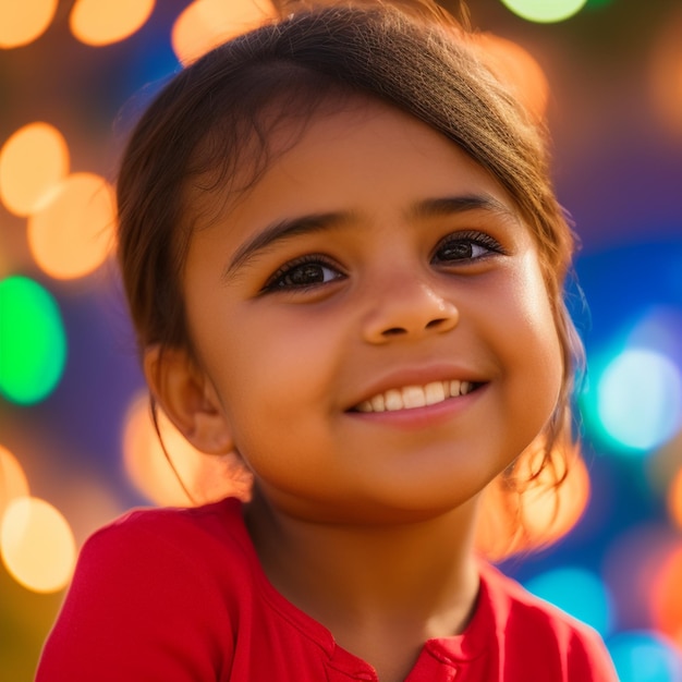 A girl with a red shirt