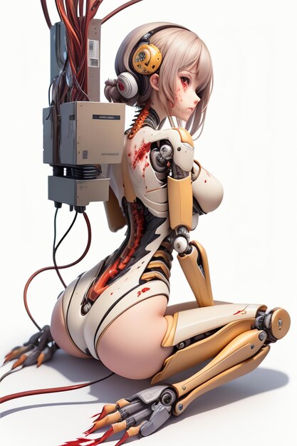 A girl with a robot on her back