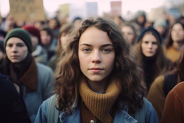 a girl with a scarf that says " i'm a. "