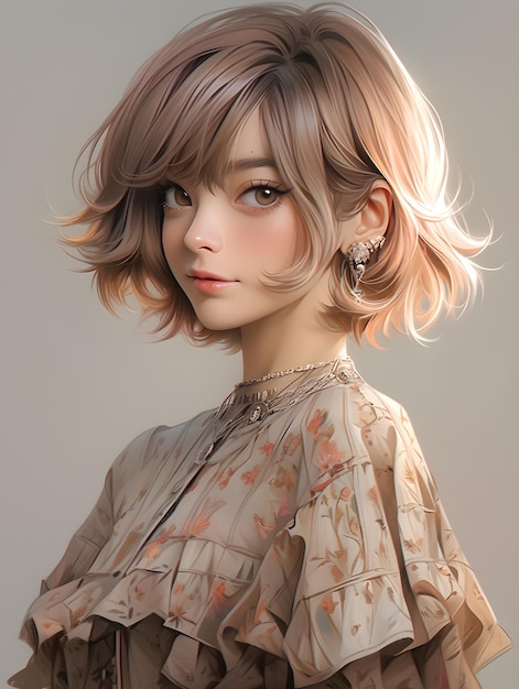 A girl with a short haircut and a short hairstyle