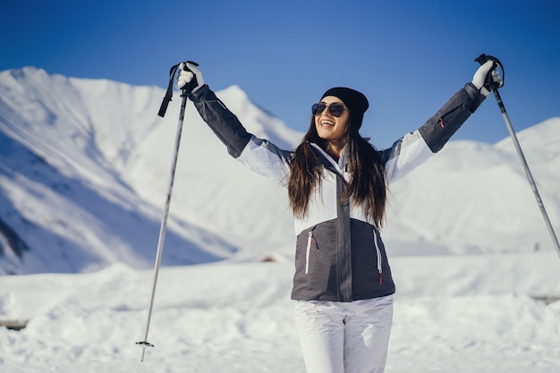 girl with ski