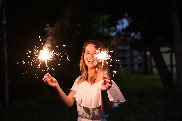 Girl with sparkler