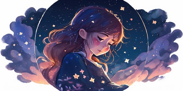 A girl with stars on her shirt