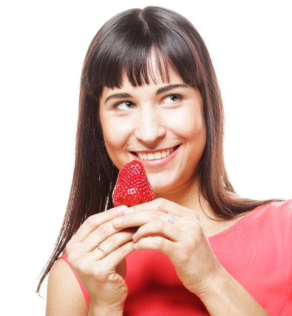 Girl with strawberry