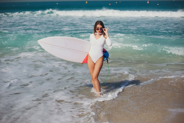 girl with a surfboard