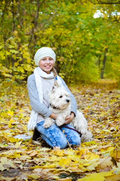 Girl with terrier