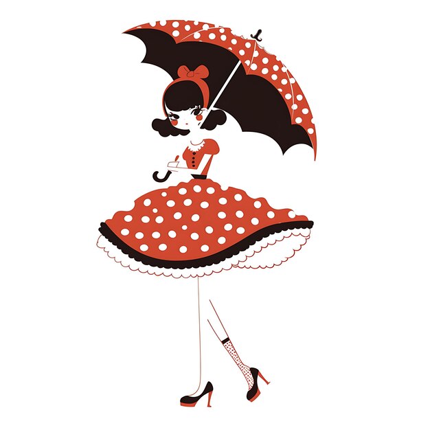 a girl with an umbrella that says quot ladybug quot on it