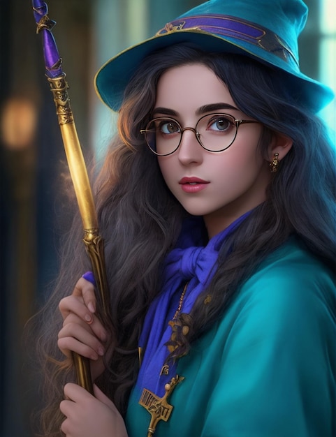 Photo girl with a wand