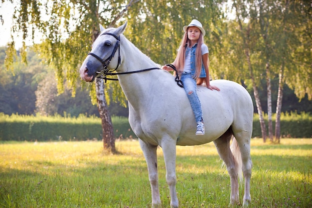 girl with white horse