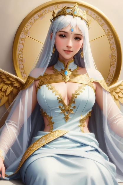 A girl with wings and a halo