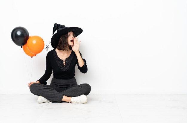 Girl with witch costume for halloween parties