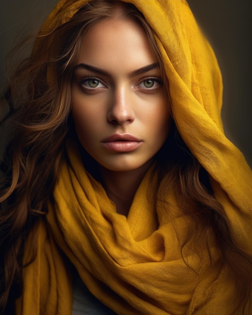 A girl with a yellow scarf