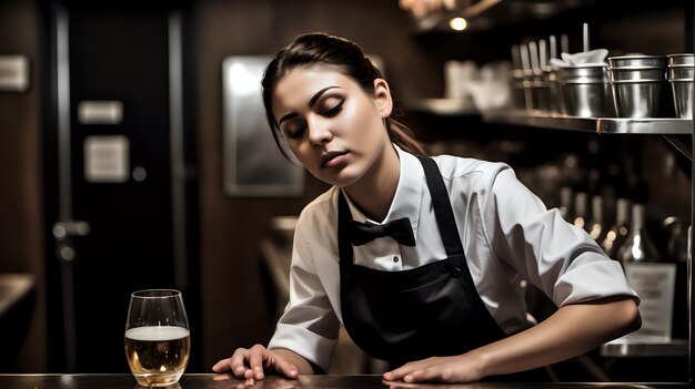 A Girl Working In a Bar