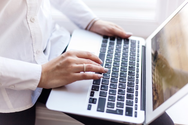 Girl working on laptop