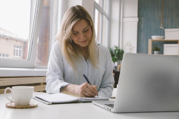 the girl works at home but in isolation