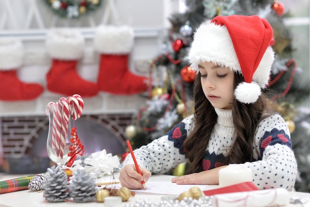 Girl writing letter