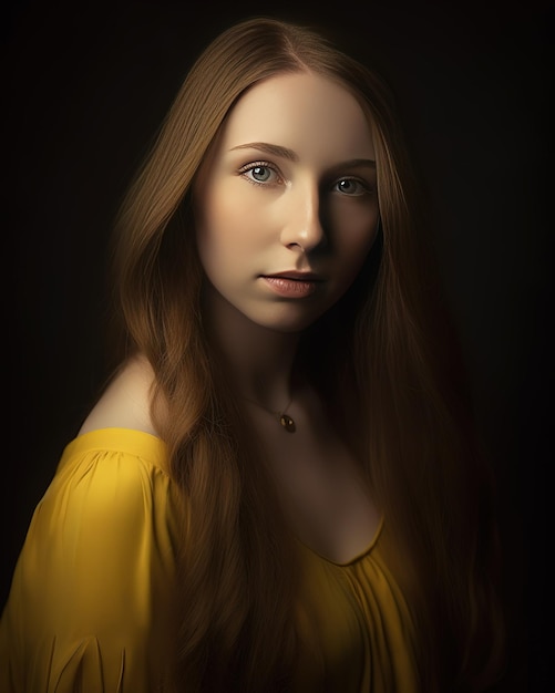 A girl in a yellow dress