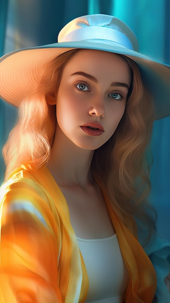 Girl in yellow hat