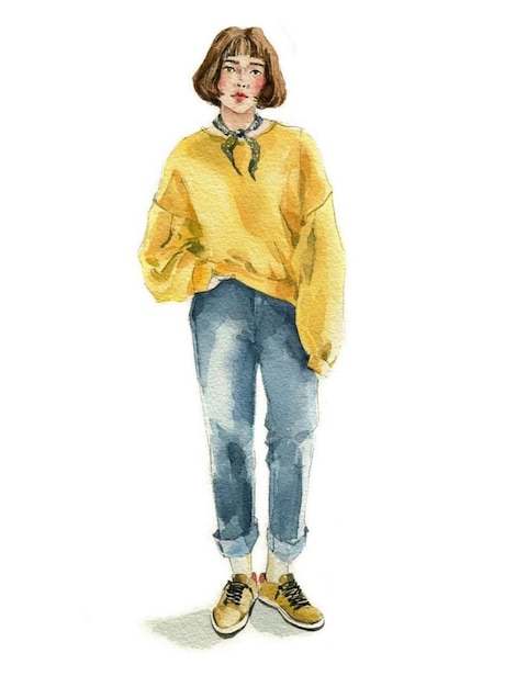 Girl in a yellow sweater