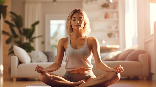 Foto ragazza in posa yoga illustrazione ai generativexa