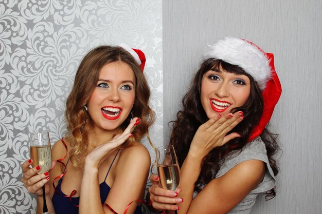 Girlfriends at christmas party