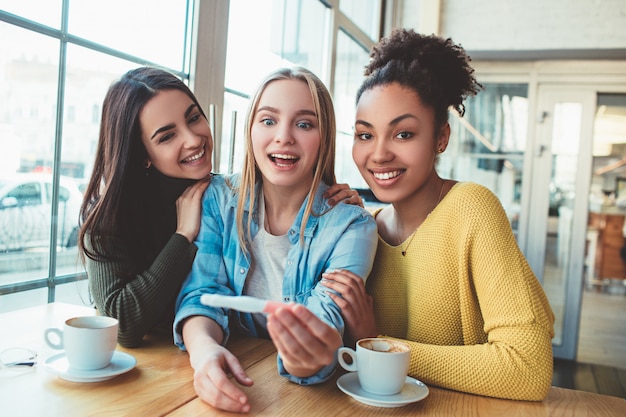 Girls in cafe