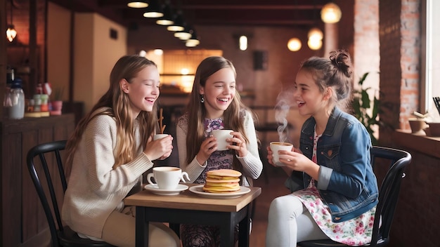 Girls in cafe