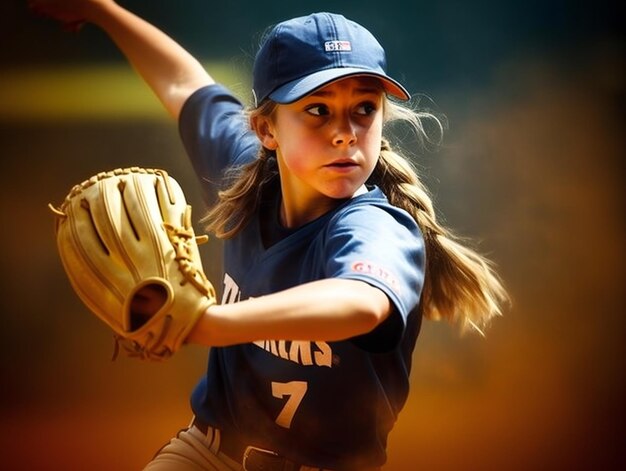 Photo girls fast pitch softball illustration