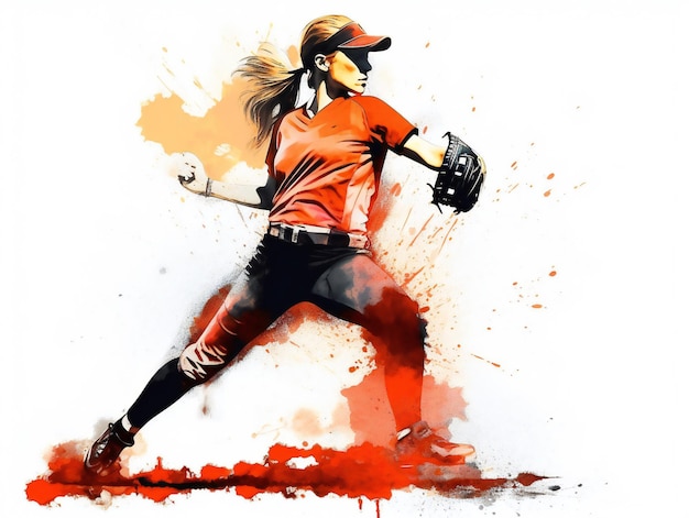 Girls Fast Pitch Softball illustration