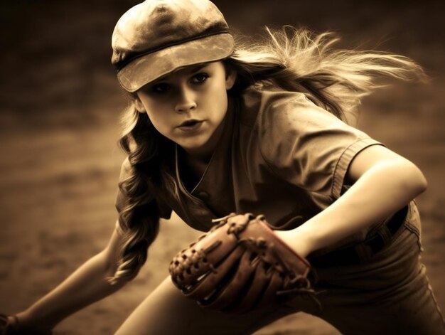 Foto illustrazione di girls fast pitch softball