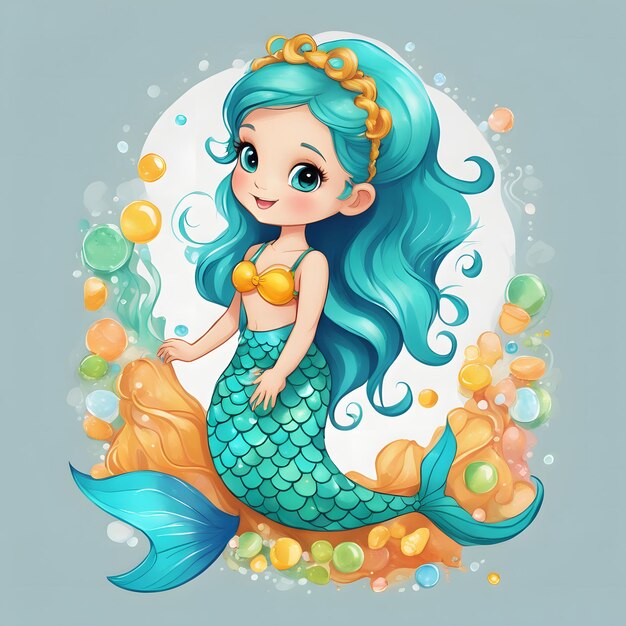 Photo girls mermaid vector graphic