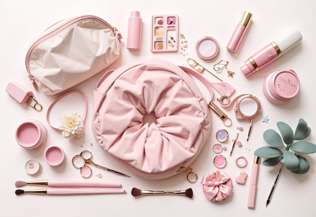 Girls Pink Accessories Flatlay Photography