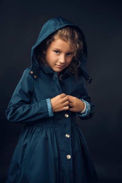 Girls posing in autumn clothes in the studio