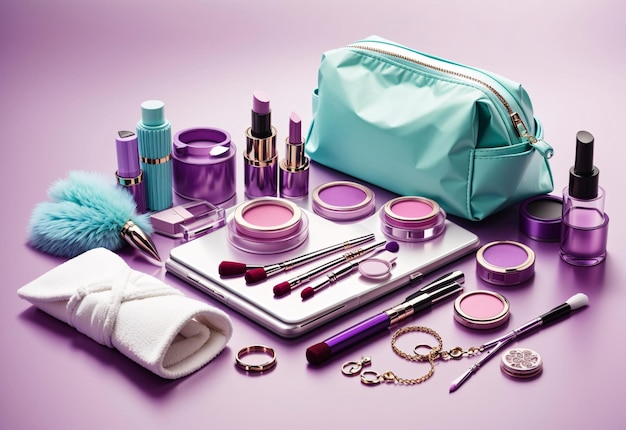 Girls Purple Accessories Flatlay Photography