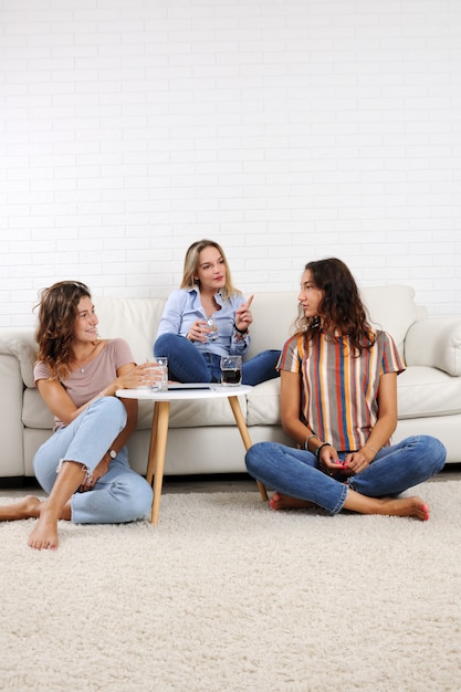 Girls relaxing at home