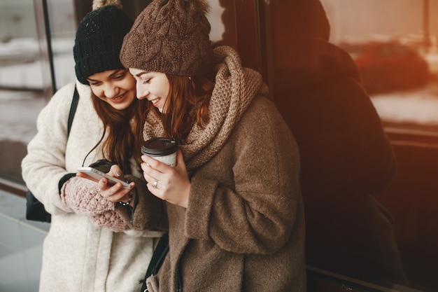 Girls with coffee