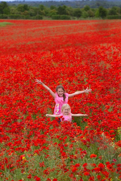 Girls with poppies