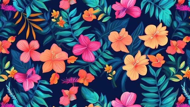 Photo girly flower pattern for repeat design generative ai