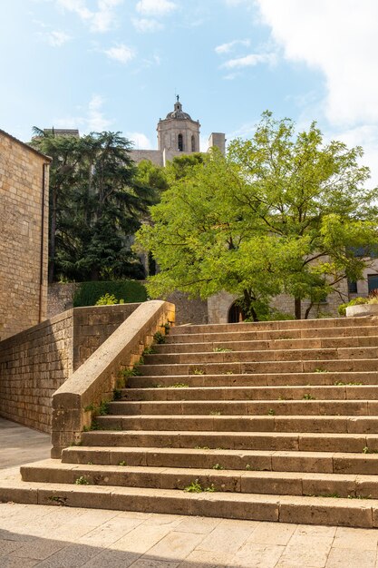 Girona medieval city surroundings of Monestir de Sant Pere de Galligants