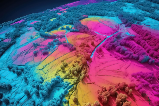 GIS-product gemaakt na verwerking van luchtfoto's genomen van een drone-AI