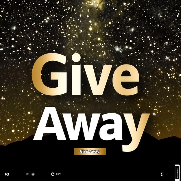 Give Away Design With Pulsating Effect and Metallic Style Fo Creative Live Stream Background Idea