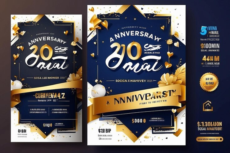 Photo giveaway anniversary contest invitation for social media banner template
