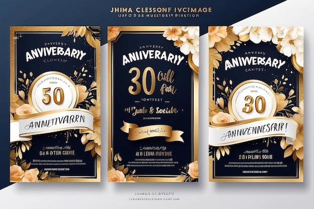 Photo giveaway anniversary contest invitation for social media banner template