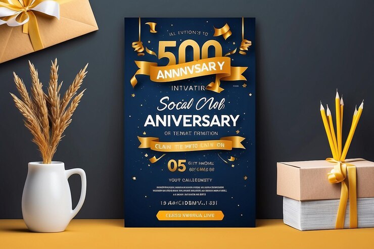 Photo giveaway anniversary contest invitation for social media banner template