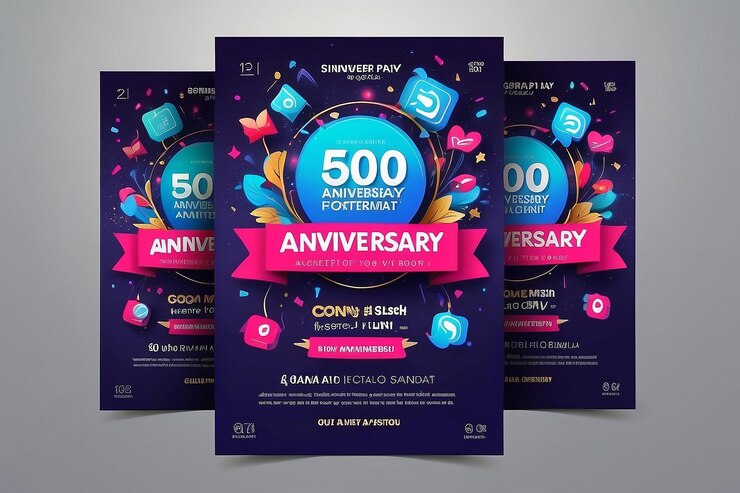 Photo giveaway anniversary contest invitation for social media banner template