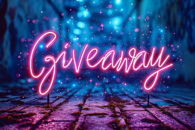 Giveaway Text With a Sparkling Effect and Decorative Handwri Creative Decor Live Stream Background